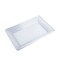 Smarty Had A Party 11" x 16" Clear Rectangular with Groove Rim Plastic Serving Trays (24 Trays), 24PK 7924-CASE - alternate 1